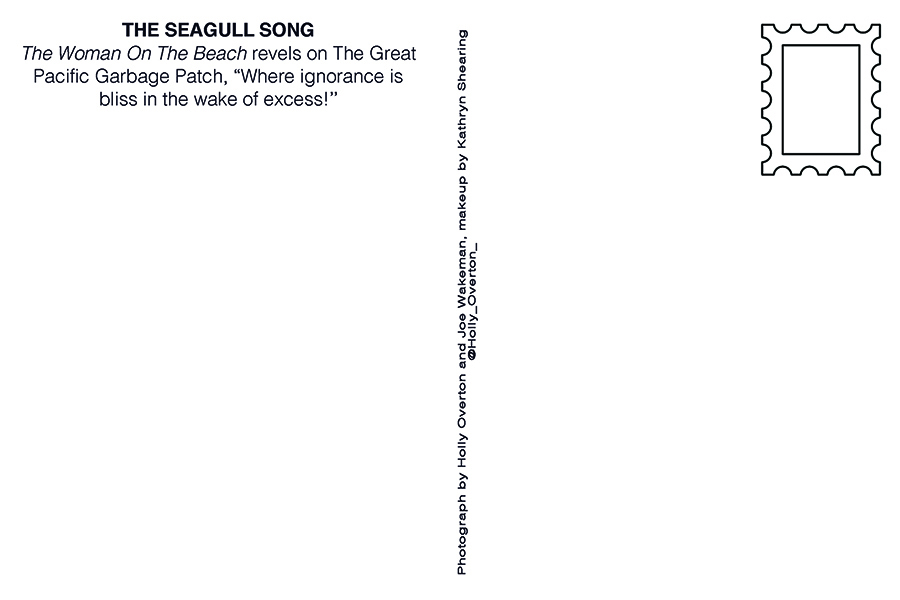 The Seagull Song postcard, back, 4x6 2019 <br>digital photo print on cardstock